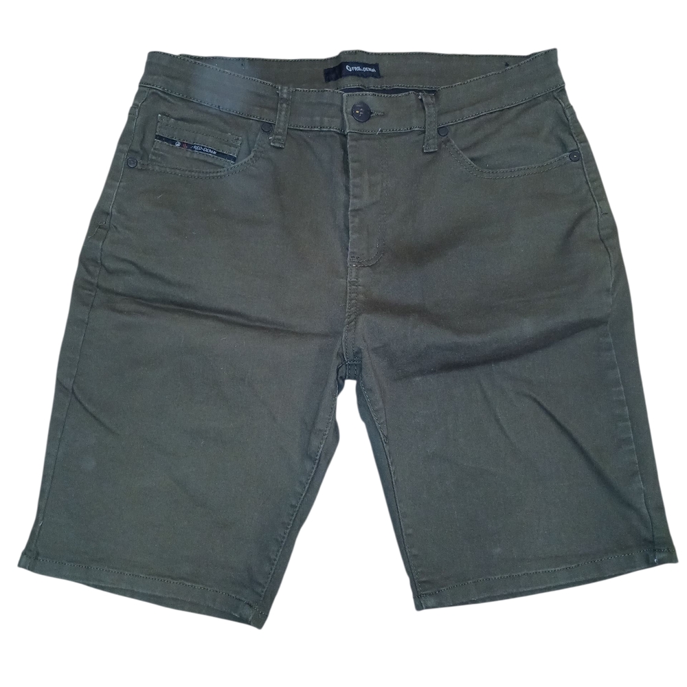 Men's Olive Green Flat Front Shorts